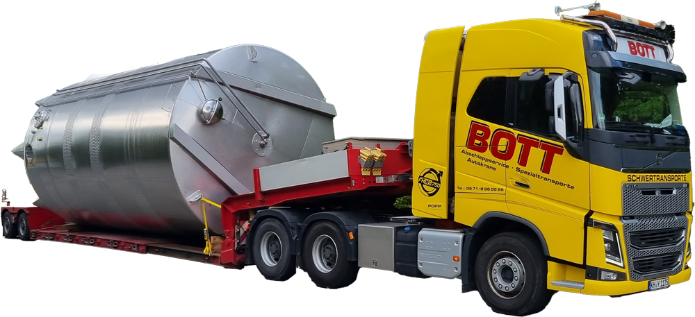 Gelber Bott Lkw beim Transport
